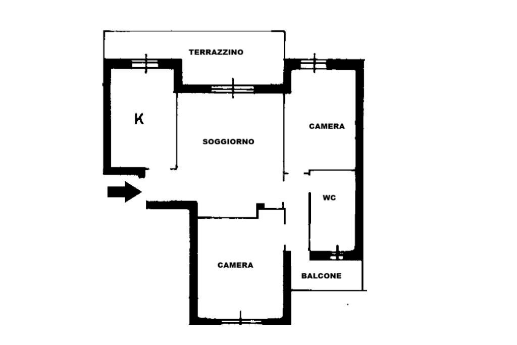 Three-room apartment Via Marche, Pieve Emanuele - floor plans 1
