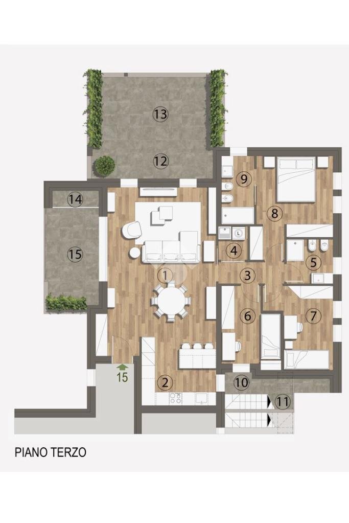 Attico Piazza Libertà, Sorbolo Mezzani - planimetria 1