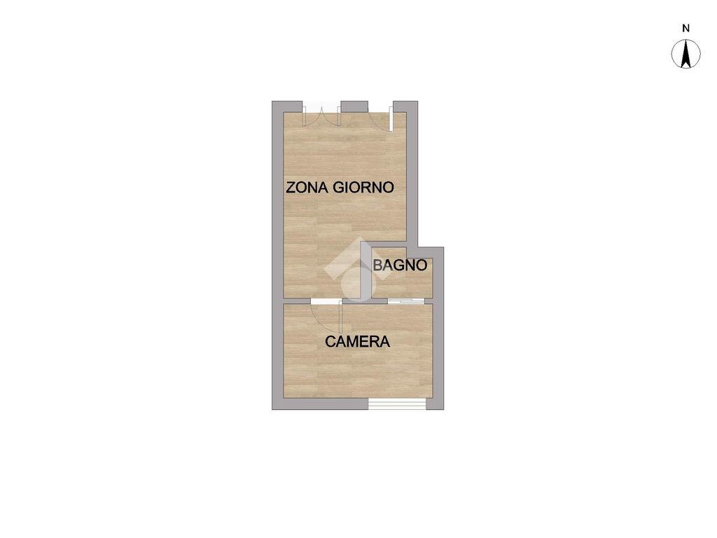 Two-room apartment Via Perugino, Milano (neighborhood Cadore) - floor plans 1