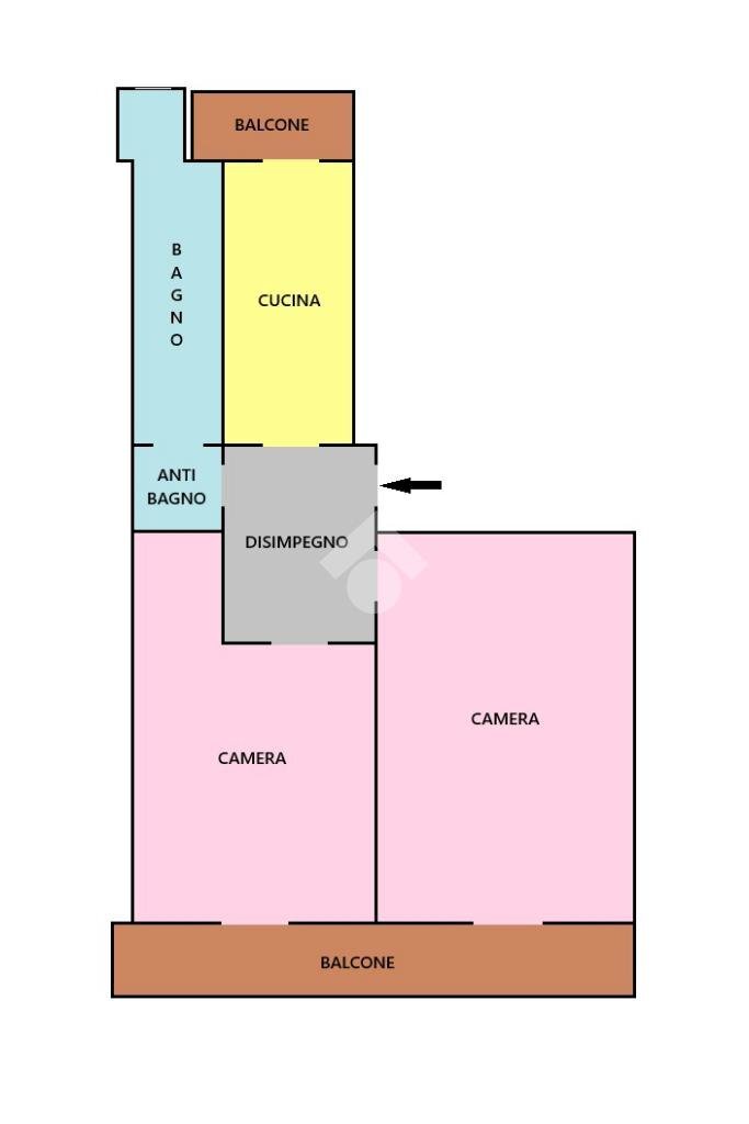 Trilocale Via Monte Nero, Torino (zona Barriera Milano) - planimetria 1