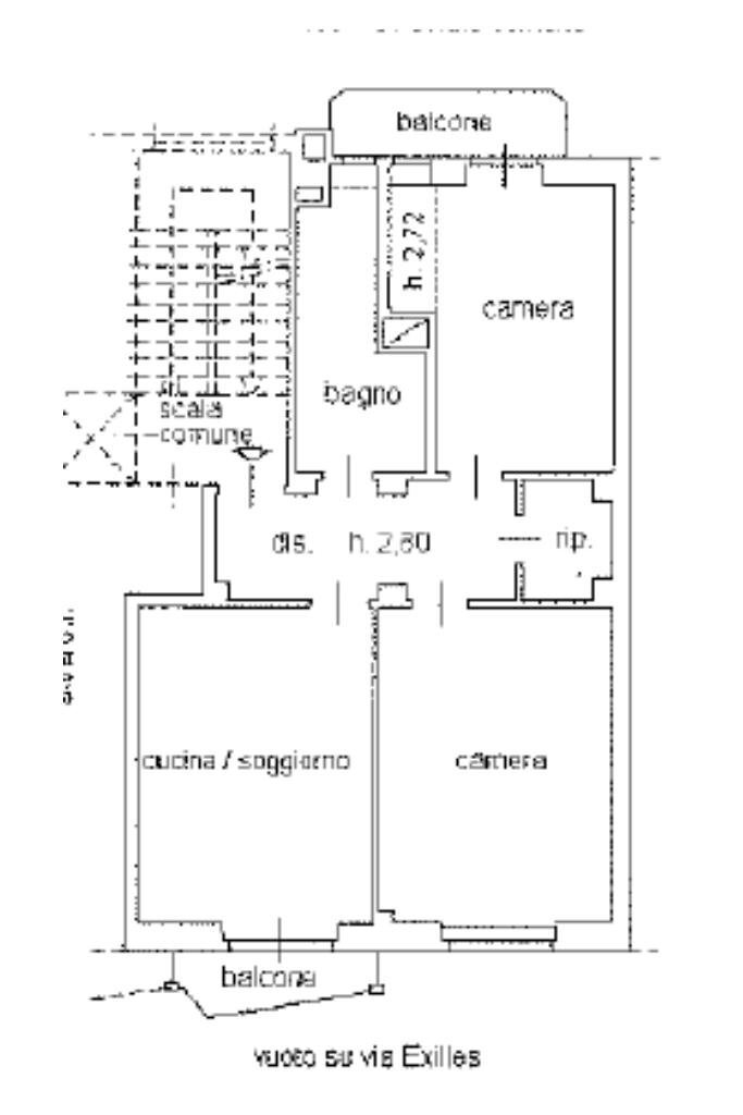 Three-room apartment Via Exilles, Torino (neighborhood Parella) - floor plans 1