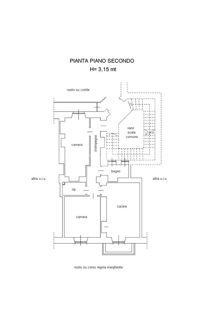 Three-room apartment Corso regina margherita, Torino (neighborhood Vanchiglia) - floor plans 1