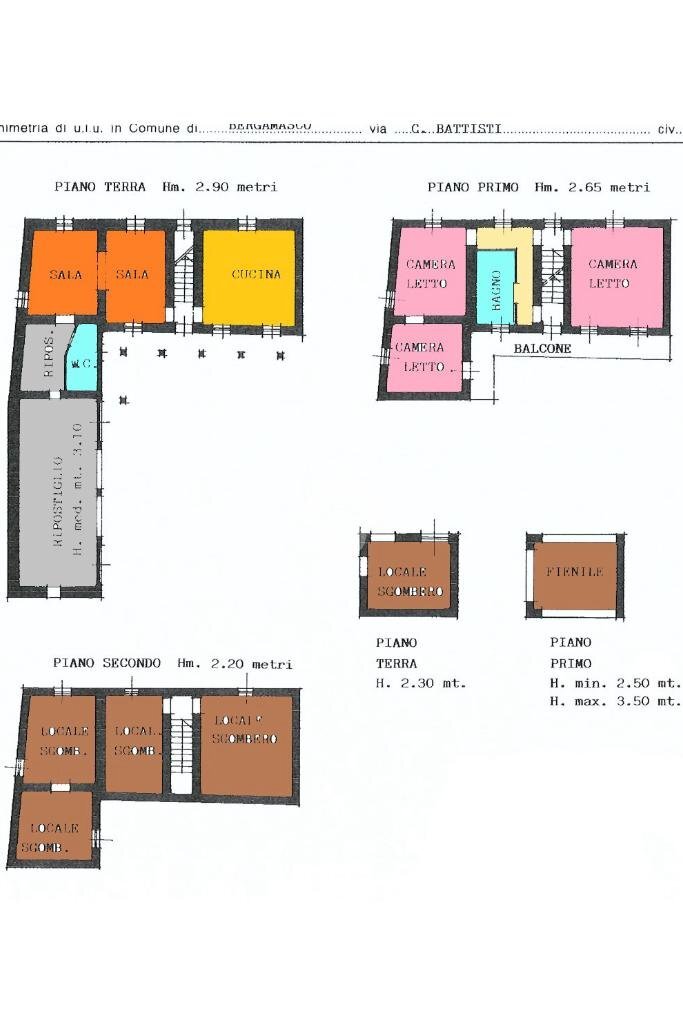Casa semi indipendente Via Cesare Battisti, Bergamasco - planimetria 1