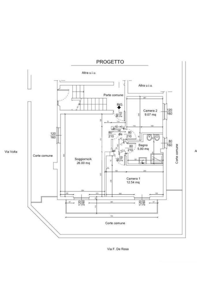 Bilocale Via Alessandro Volta, Pero - planimetria 1