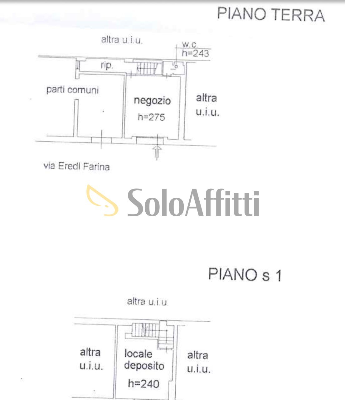 PIANTINA - Office Via Eredi Farina 19, Pavia - floor plans 1