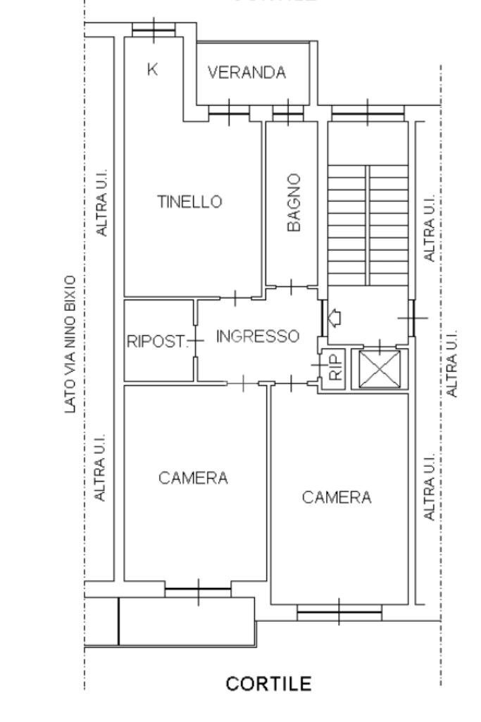 Trilocale Via N. Bixio, Beinasco - planimetria 1