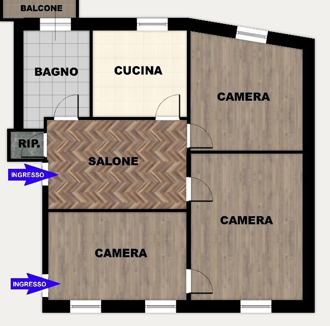 Four-room apartment via dei Devoto, 17, Lavagna - floor plans 1
