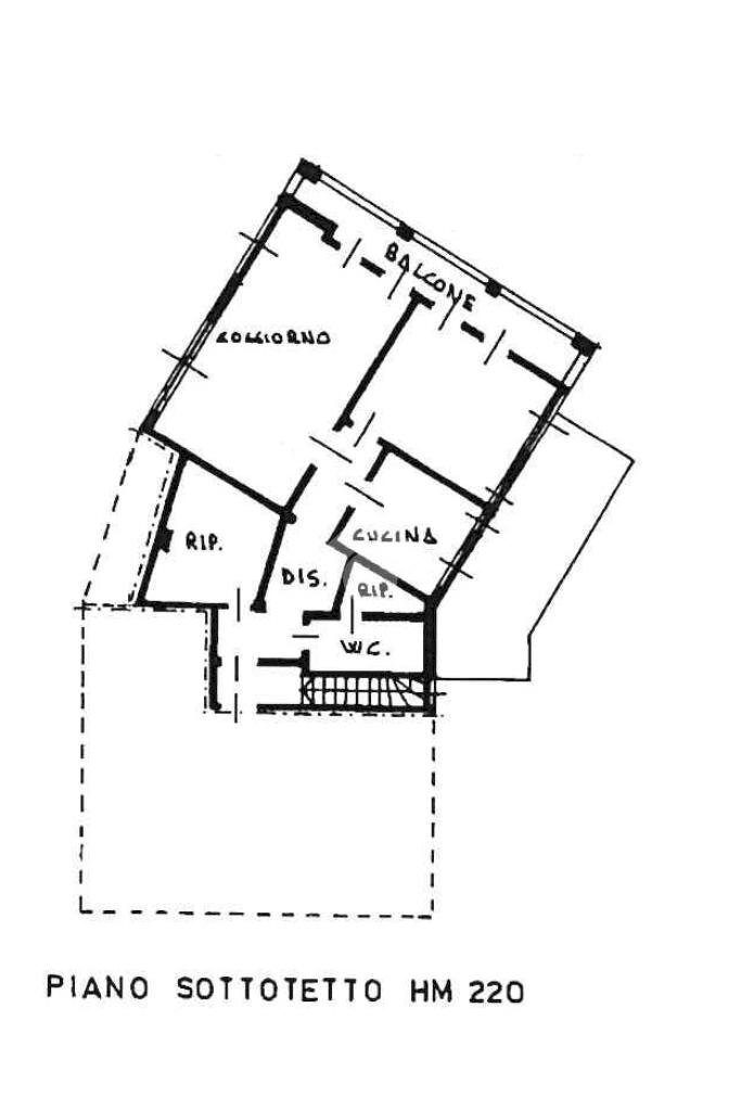 Trilocale Via della Gora, Rueglio - planimetria 1