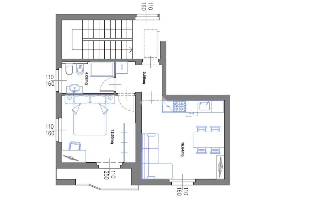 Bilocale Via Edmondo de Amicis, Parma - planimetria 1