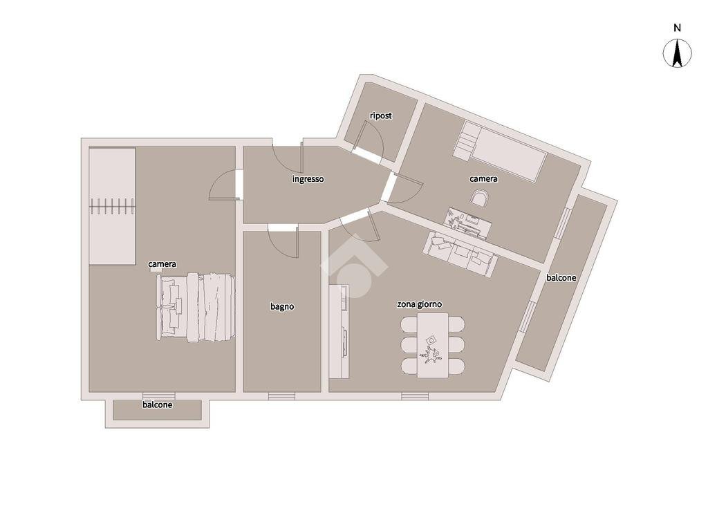 Trilocale Via console marcello, Milano (zona Villapizzone) - planimetria 1