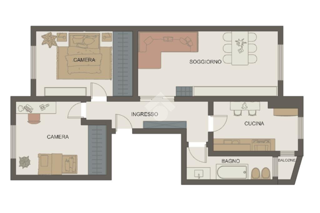 Trilocale Via Lambrate, Milano (zona Casoretto) - planimetria 1