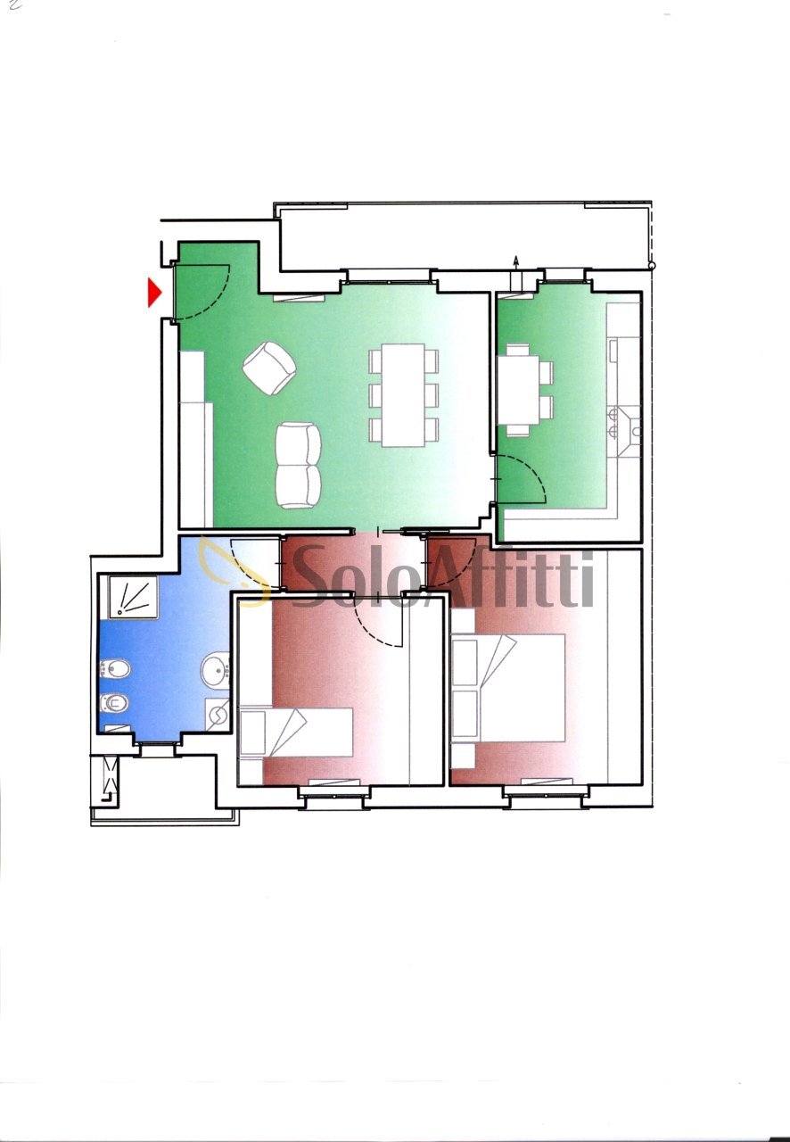 PLANIMETRIA - Bilocale Via San Riccardo Pampuri 5, Marcignago - planimetria 1