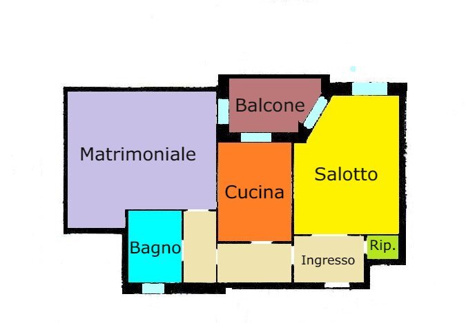 PLANIMETRIA AFFITTO APPARTAMENTO VIA BARBARESCHI S - Appartamento Via Gaetano Barbareschi 205, Genova (zona San Teodoro) - planimetria 1