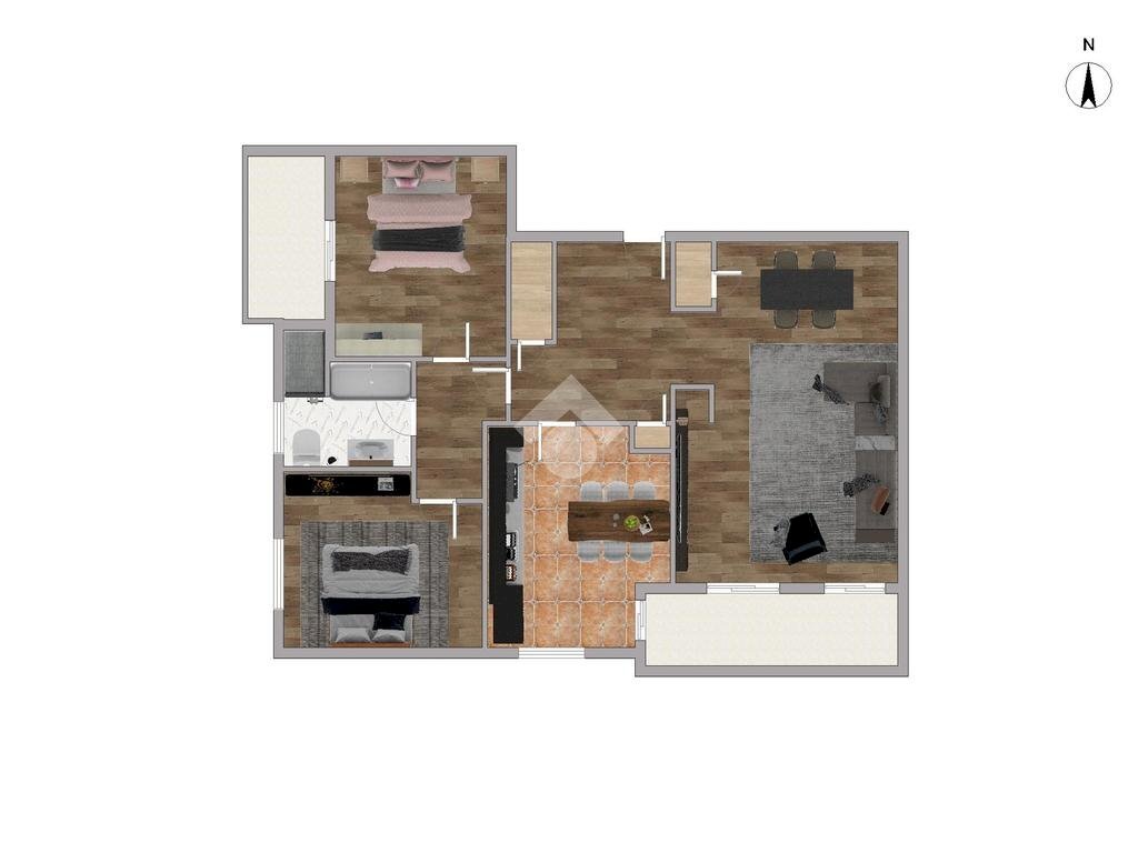 Trilocale Via Cesare Correnti, Legnano - planimetria 1