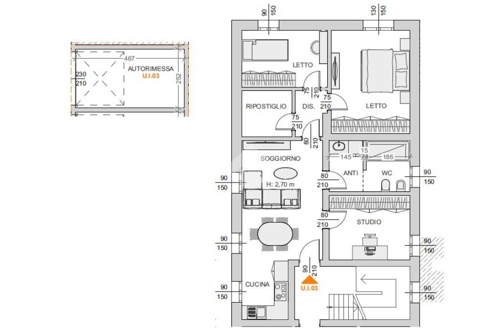 Quadrilocale Via dei Martiri, Rio Saliceto - planimetria 1