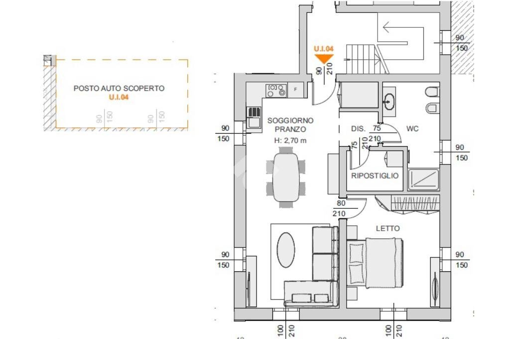 Bilocale Via dei Martiri, Rio Saliceto - planimetria 1
