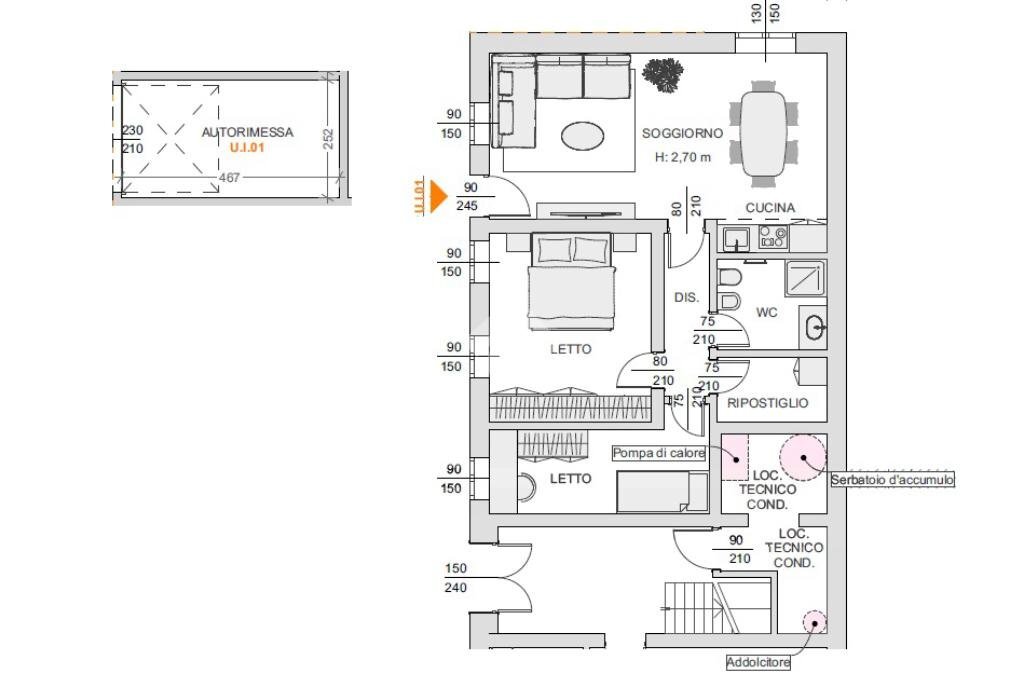 Trilocale Via dei Martiri, Rio Saliceto - planimetria 1