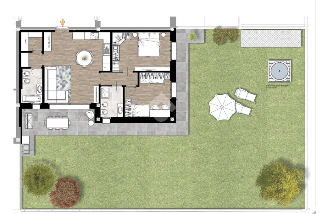 Three-room apartment Via Marche, hamlet Grancia, Lainate - floor plans 1