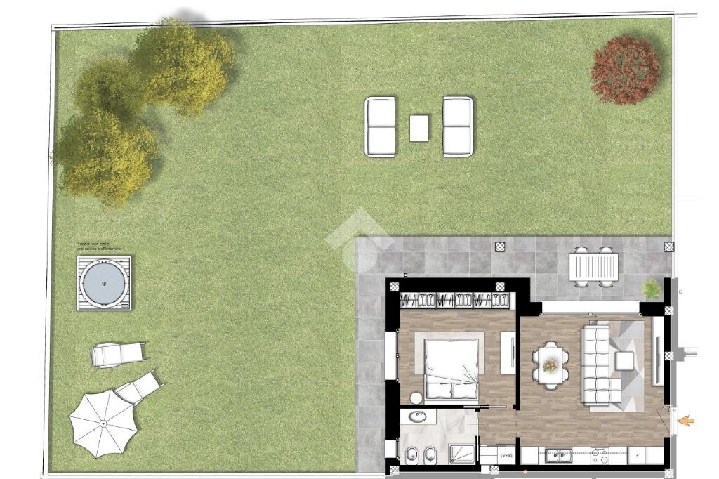 Two-room apartment Via Marche, hamlet Grancia, Lainate - floor plans 1