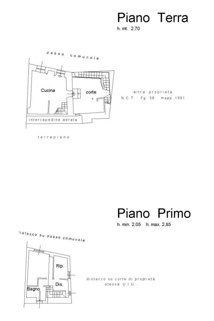 Semi-detached house Località Chiappa, Valbrevenna - floor plans 1