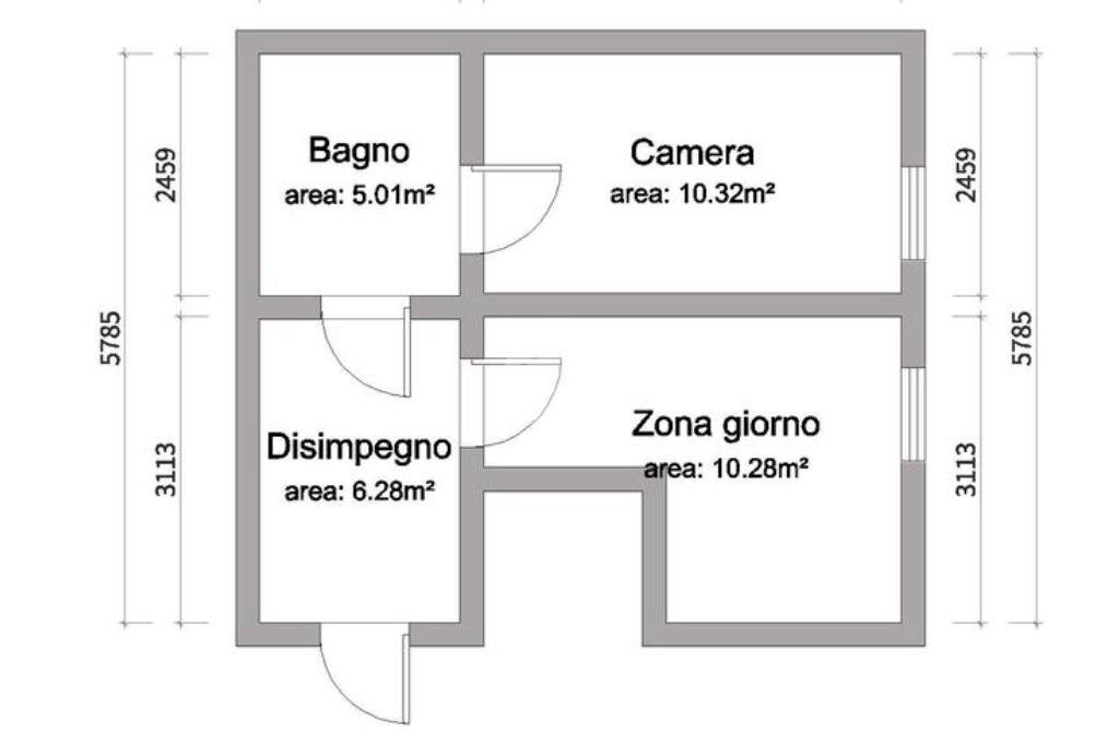 Bilocale Via Madonnina, Caselle Torinese - planimetria 1