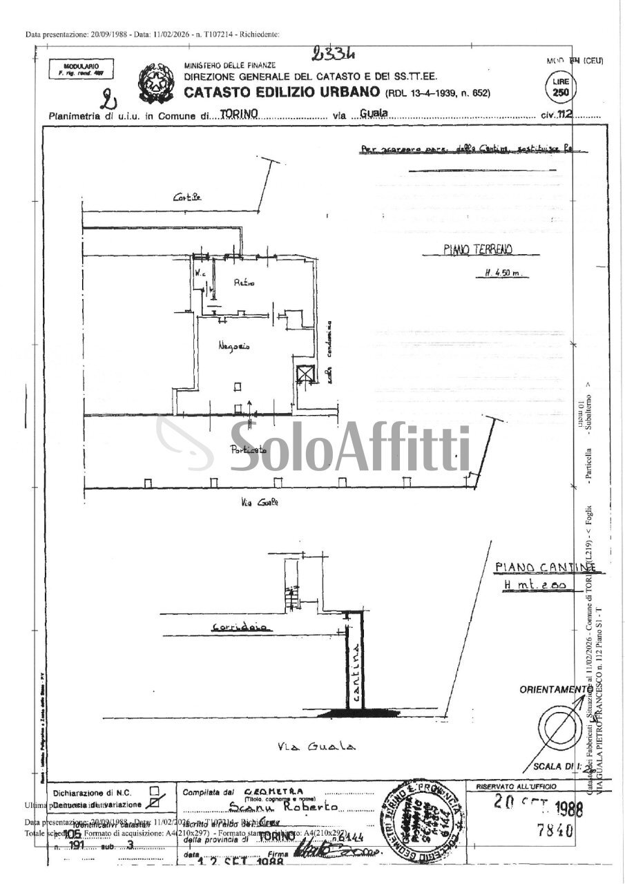 planimetria.jpg - Locale Commerciale Via Pietro Francesco Guala 112/A, Torino (zona Lingotto) - planimetria 1