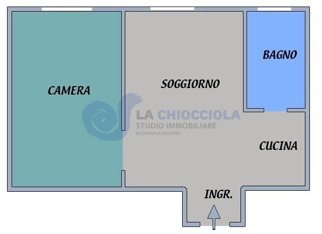 PIANTA - Two-room apartment VIA DELLO SPORT, Bologna (neighborhood Barca) - floor plans 1