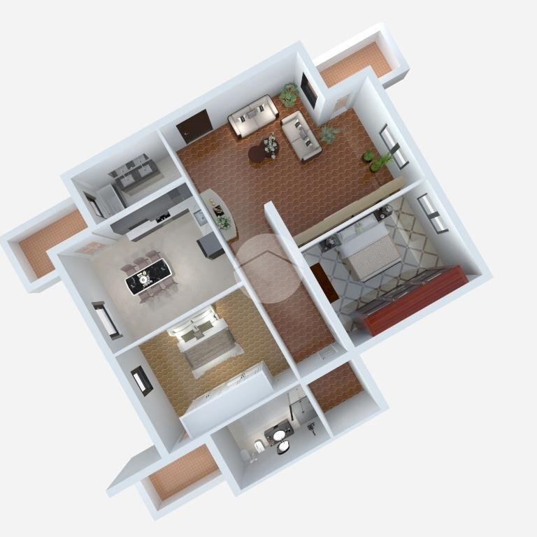 Four-room apartment Via Lombardore, Leini - floor plans 1
