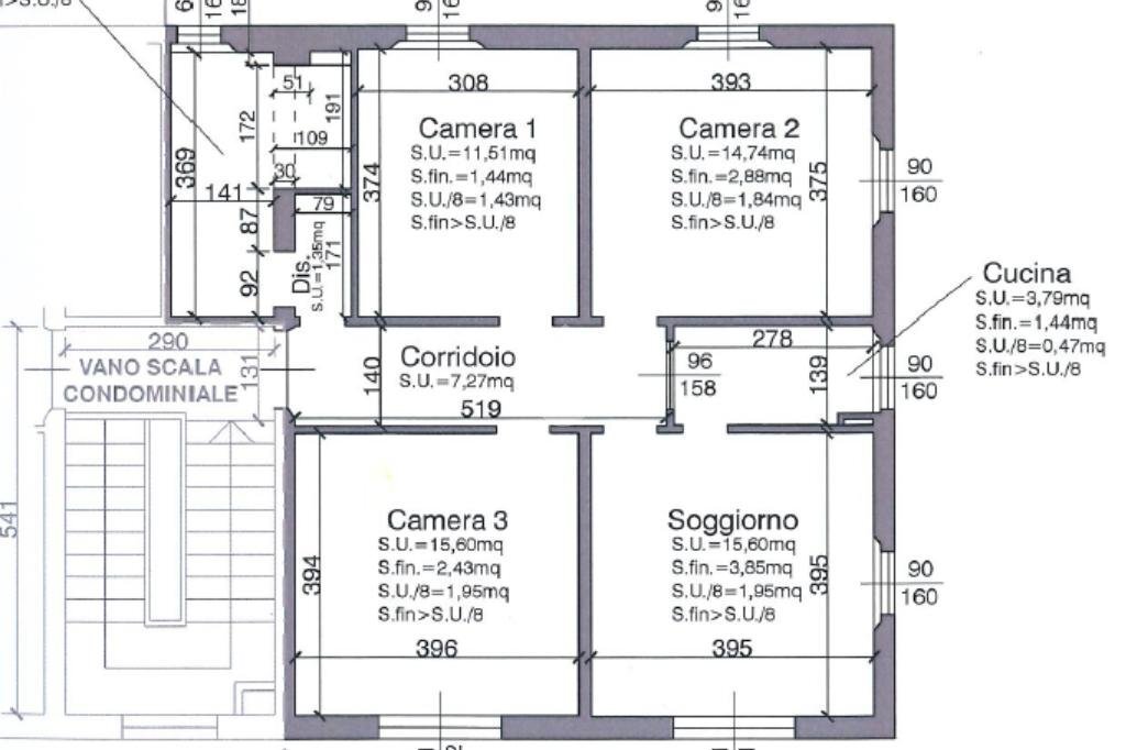 Quadrilocale Via Pietro Minghelli, Vignola - planimetria 1