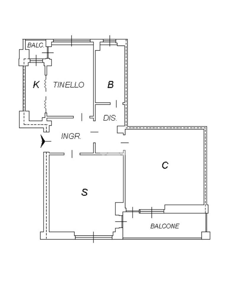 Bilocale Via S. Faustino, Milano (zona Ortica) - planimetria 1