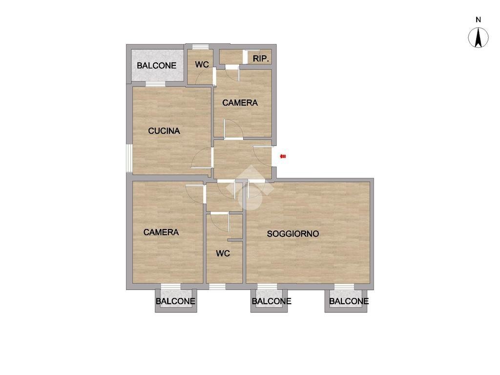 Trilocale Via paolo rotta, Milano (zona Niguarda) - planimetria 1