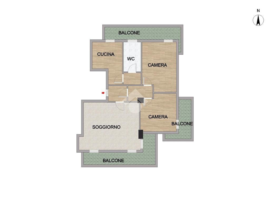 Trilocale Via Marmolada, Milano (zona Niguarda) - planimetria 1