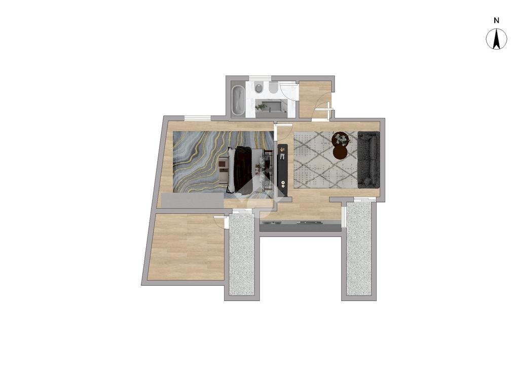 Two-room apartment Via Sant'Ambrogio, Parabiago - floor plans 1