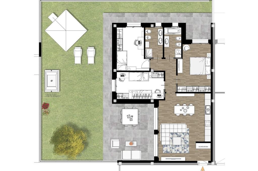 Four-room apartment Via Marche, Lainate - floor plans 1