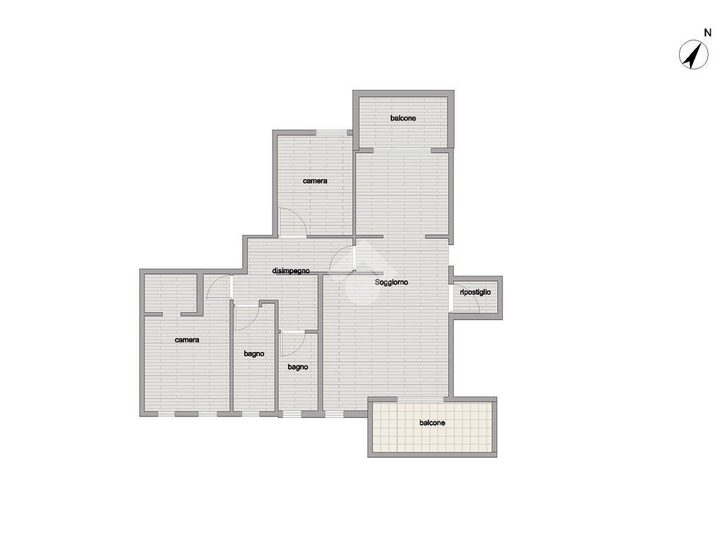 Three-room apartment Via francesco Cordoni, Melegnano - floor plans 1