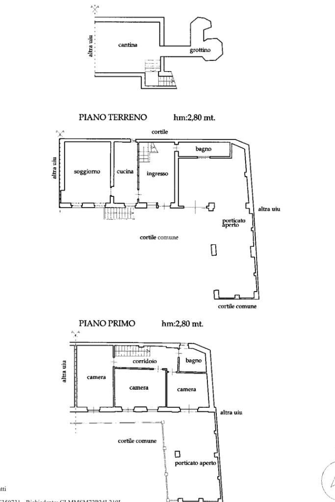 Casa semi indipendente Regione Casero, Cinaglio - planimetria 1