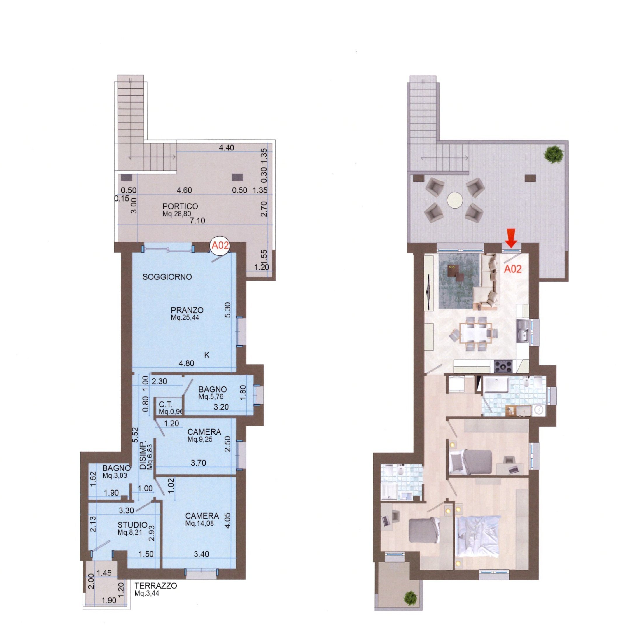 Two-room apartment Maranello - floor plans 1