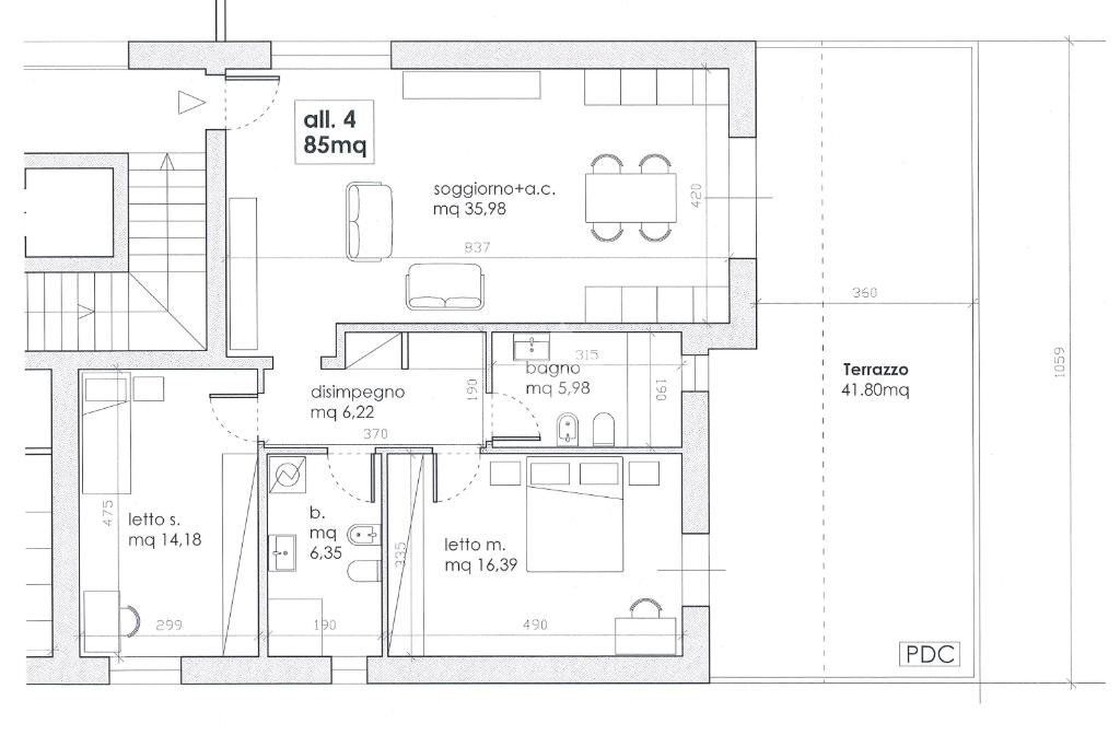 Trilocale Via Madre Teresa di Calcutta, Valsamoggia (zona Albareto - Mulini Nuovi) - planimetria 1