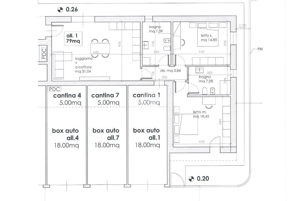 Quadrilocale Via Madre Teresa di Calcutta, Valsamoggia (zona Albareto - Mulini Nuovi) - planimetria 1