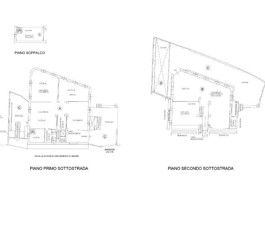 1.jpg - Locale Commerciale Via alla Chiesa di San Giorgio di Bavari 11 R, Genova (zona San Desiderio) - planimetria 1