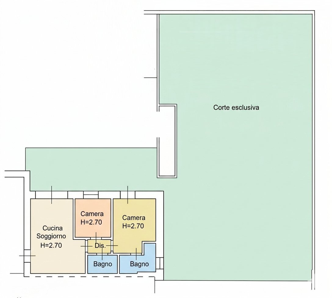 planimetria.png - Trilocale Via Chiusure 102, Brescia - planimetria 1