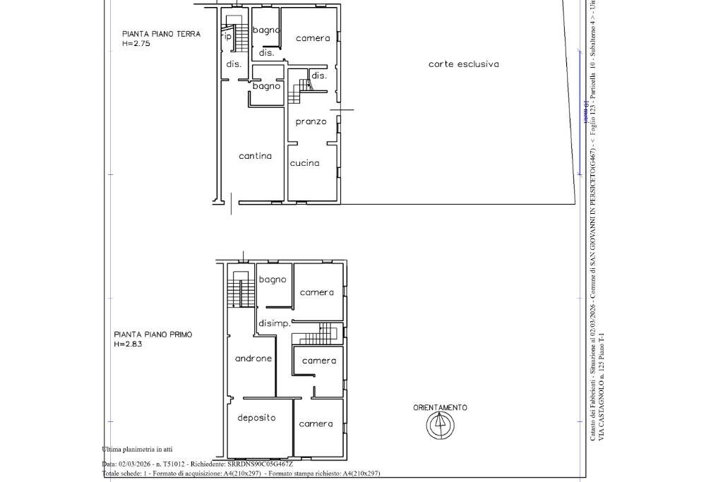 Casa semi indipendente Via Castagnolo, San Giovanni in Persiceto - planimetria 1