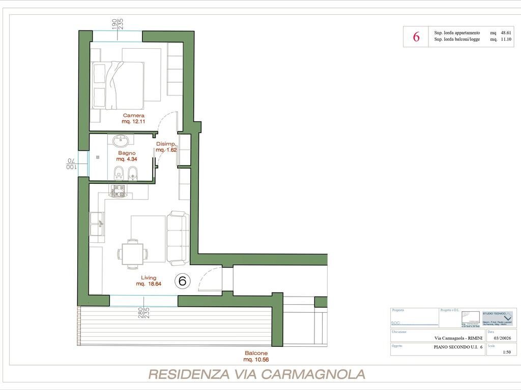 Bilocale Via Carmagnola, Rimini - foto 1