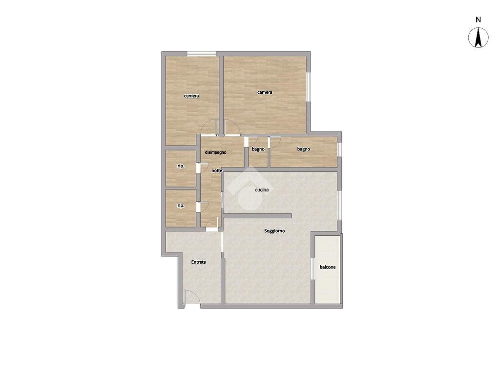 Trilocale Via Borsa Mario, Milano (zona Gallaratese) - planimetria 1