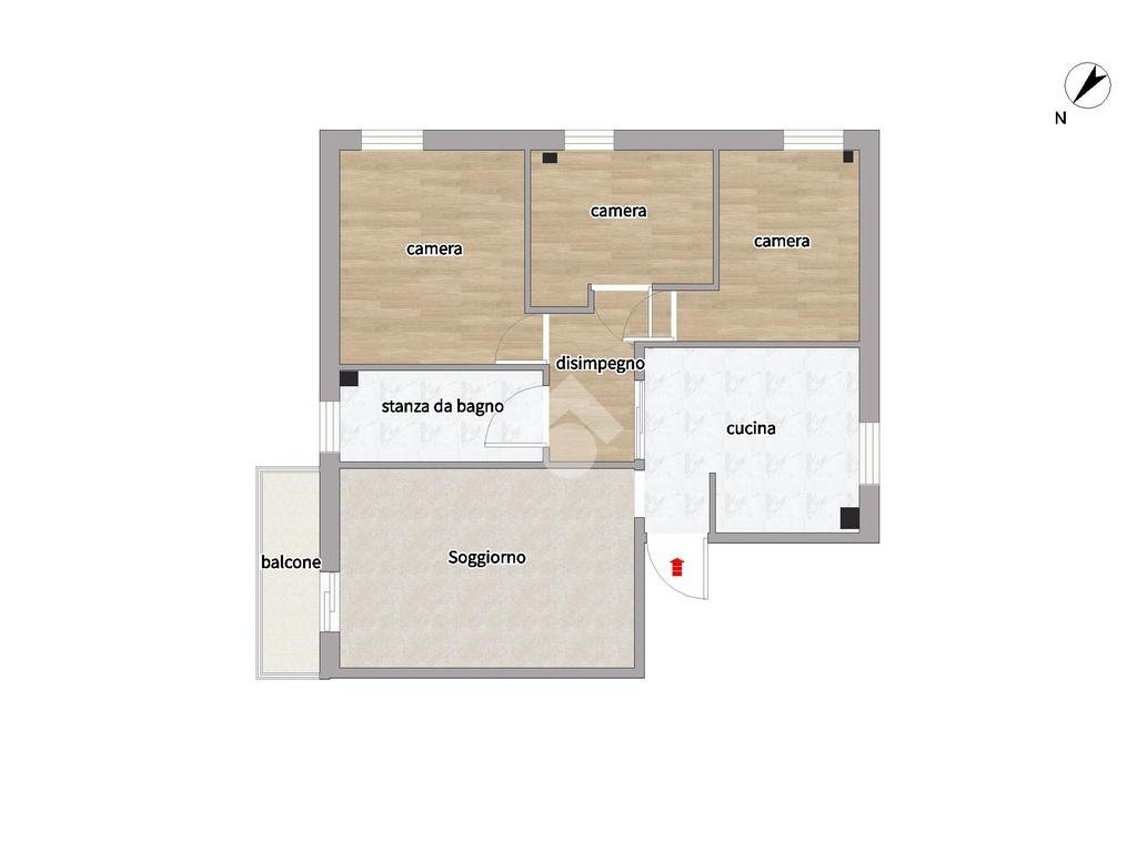 Quadrilocale Via Guido Riccio Fogliani, Reggio nell'Emilia - planimetria 1