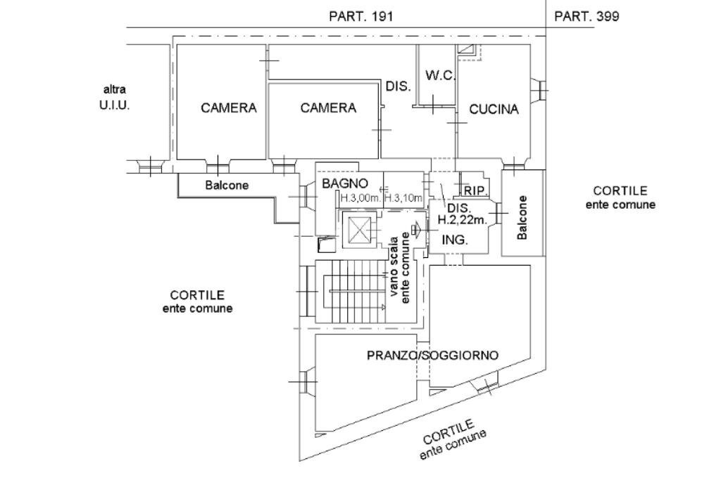Trilocale Viale Monte Nero, Milano - planimetria 1
