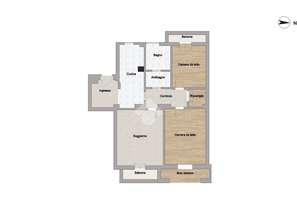 Three-room apartment Viale Romagna, Milano (neighborhood Città Studi) - floor plans 1