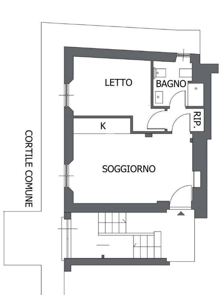 Bilocale Via Luigi Federico Menabrea, Milano - planimetria 1