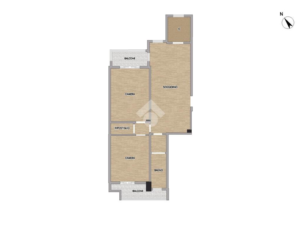 Trilocale Via S. Marino, Torino (zona Santa Rita) - planimetria 1