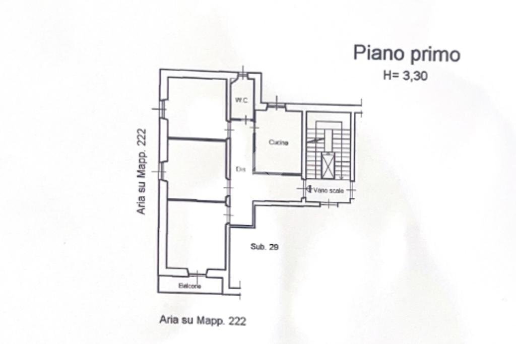 Four-room apartment Via XXVII Marzo, La Spezia (neighborhood Colli) - floor plans 1